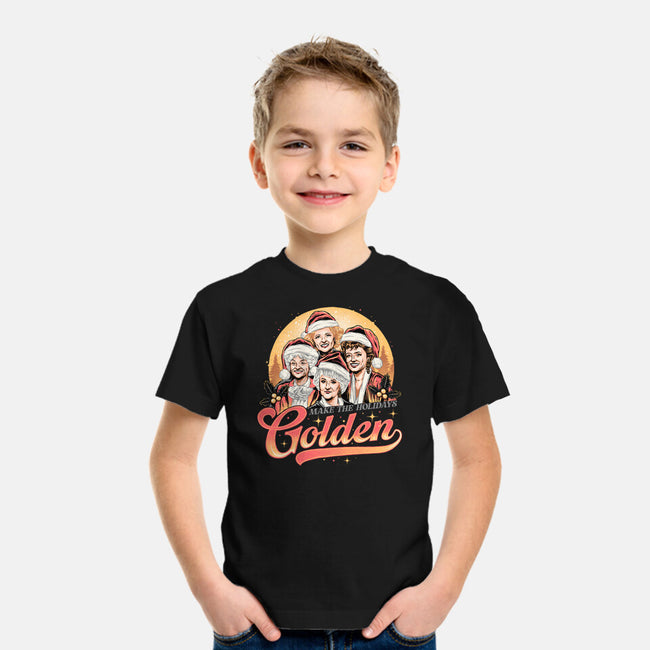 Golden Holidays-youth basic tee-momma_gorilla