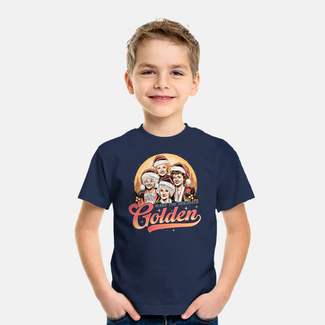 Golden Holidays-youth basic tee-momma_gorilla