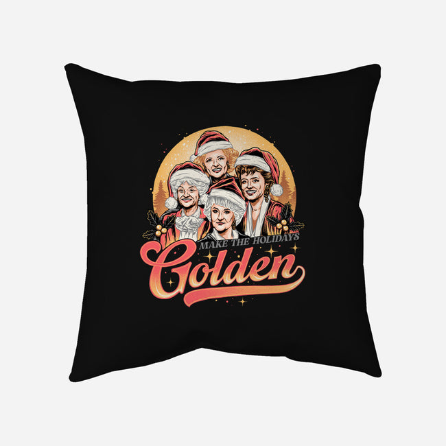 Golden Holidays-none removable cover w insert throw pillow-momma_gorilla