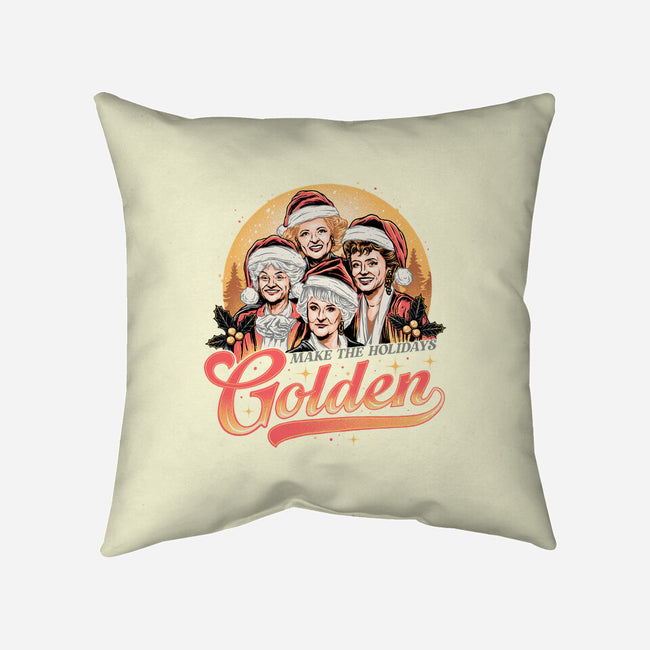 Golden Holidays-none removable cover w insert throw pillow-momma_gorilla