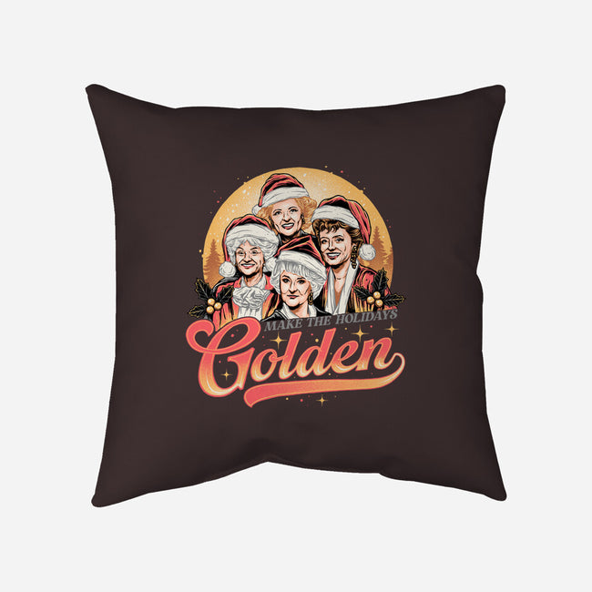 Golden Holidays-none removable cover w insert throw pillow-momma_gorilla