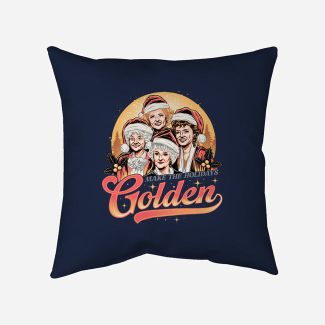 Golden Holidays-none removable cover w insert throw pillow-momma_gorilla