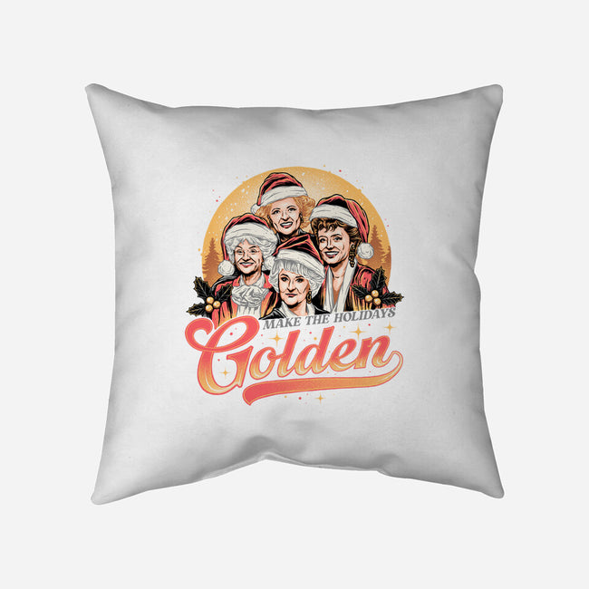 Golden Holidays-none removable cover w insert throw pillow-momma_gorilla