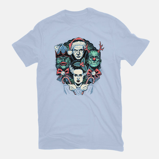Christmas Monsters-womens fitted tee-momma_gorilla