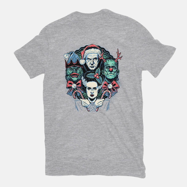 Christmas Monsters-womens fitted tee-momma_gorilla