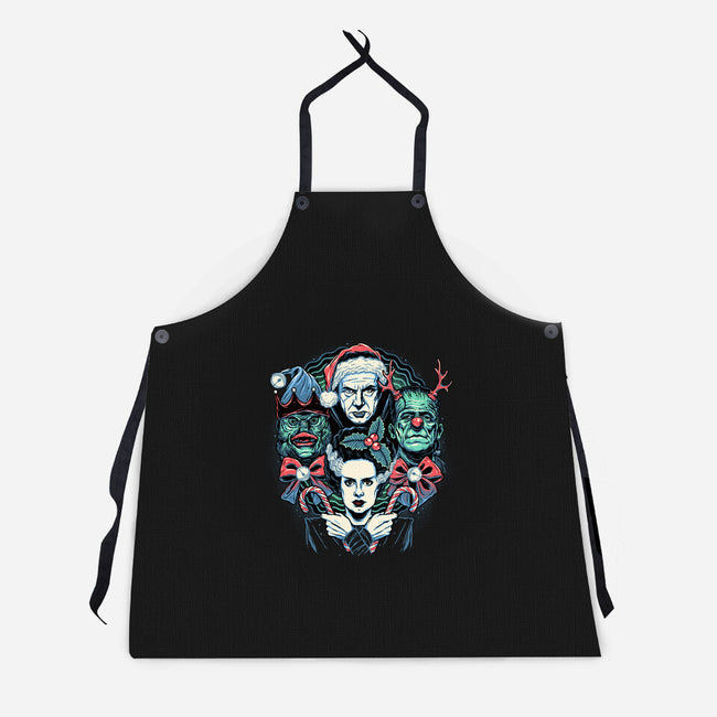 Christmas Monsters-unisex kitchen apron-momma_gorilla