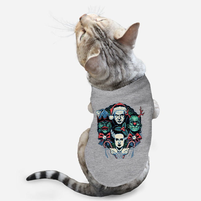 Christmas Monsters-cat basic pet tank-momma_gorilla