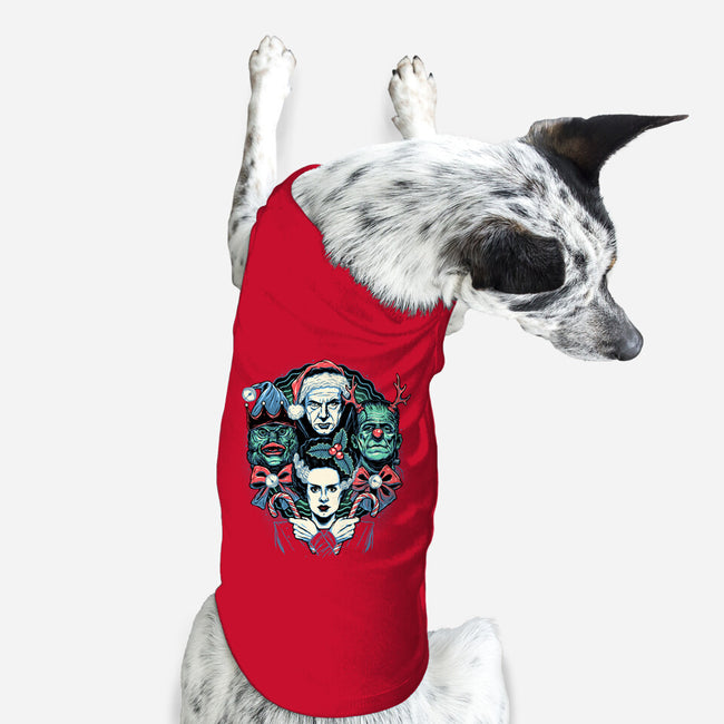 Christmas Monsters-dog basic pet tank-momma_gorilla