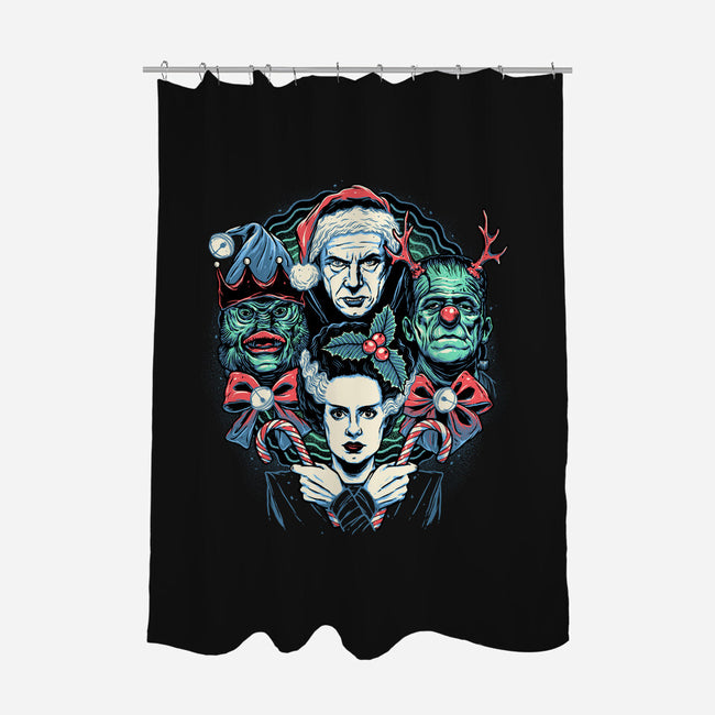 Christmas Monsters-none polyester shower curtain-momma_gorilla