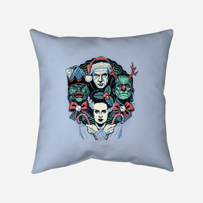 Christmas Monsters-none removable cover w insert throw pillow-momma_gorilla