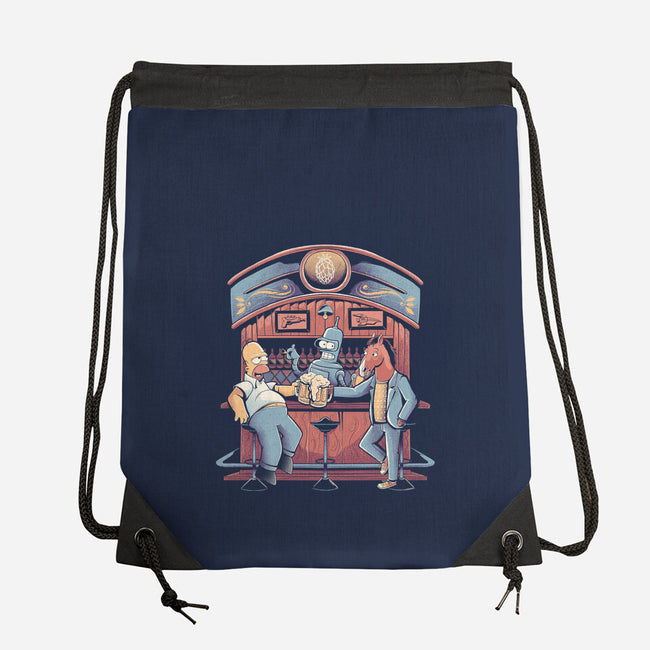 Happy Hour-none drawstring bag-Arigatees