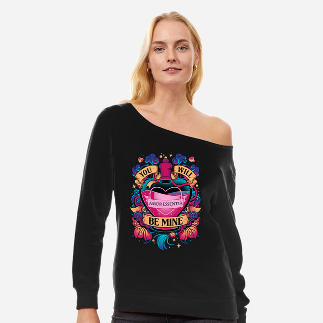Infinite Love Elixir-womens off shoulder sweatshirt-Snouleaf