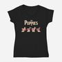 The Puppies-womens v-neck tee-eduely