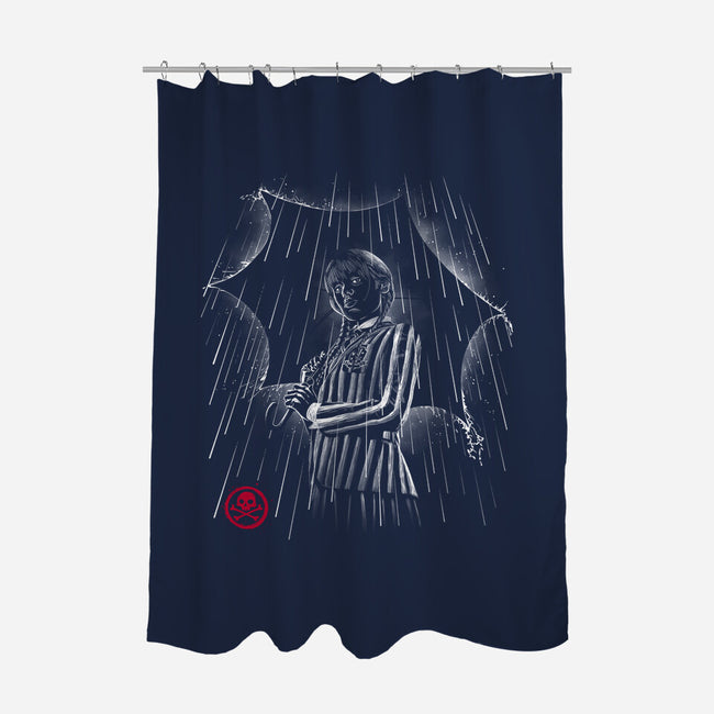 Gloomy Girl-none polyester shower curtain-Getsousa!