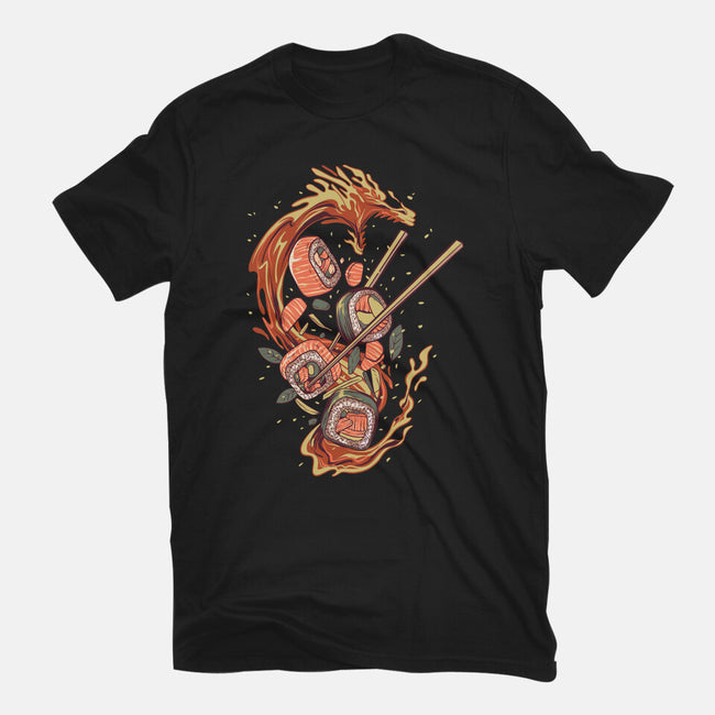 Sushi Roll Dragon-womens basic tee-daizzystudio