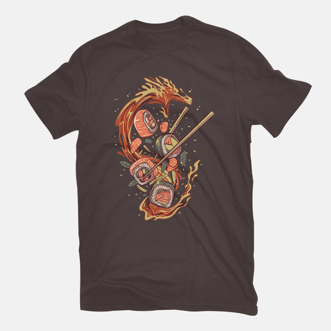 Sushi Roll Dragon-womens basic tee-daizzystudio