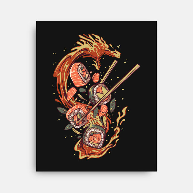 Sushi Roll Dragon-none stretched canvas-daizzystudio