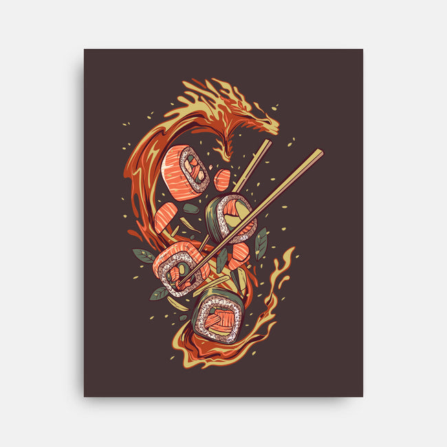 Sushi Roll Dragon-none stretched canvas-daizzystudio