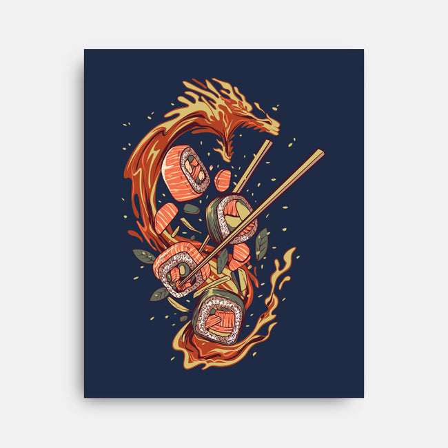 Sushi Roll Dragon-none stretched canvas-daizzystudio