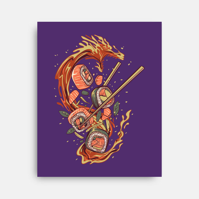 Sushi Roll Dragon-none stretched canvas-daizzystudio
