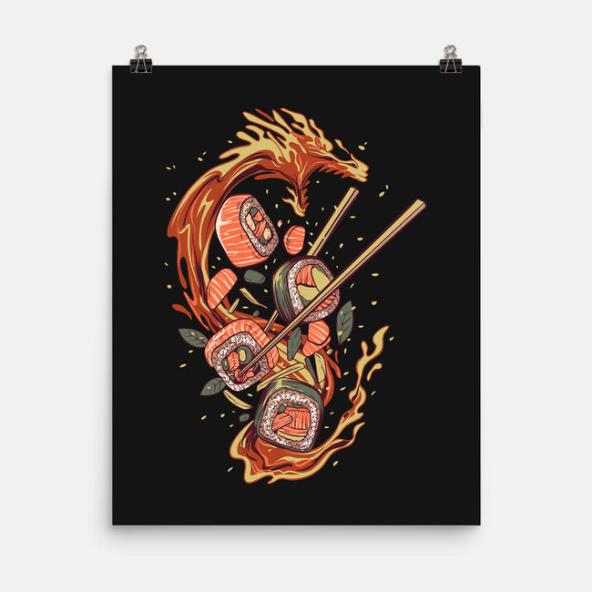 Sushi Roll Dragon-none matte poster-daizzystudio