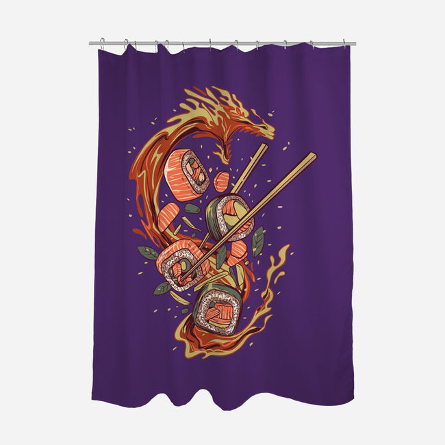 Sushi Roll Dragon-none polyester shower curtain-daizzystudio