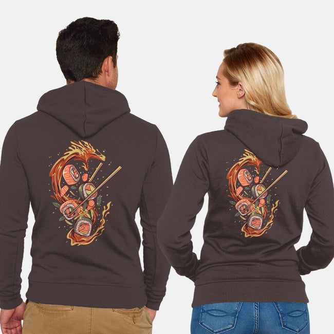 Sushi Roll Dragon-unisex zip-up sweatshirt-daizzystudio