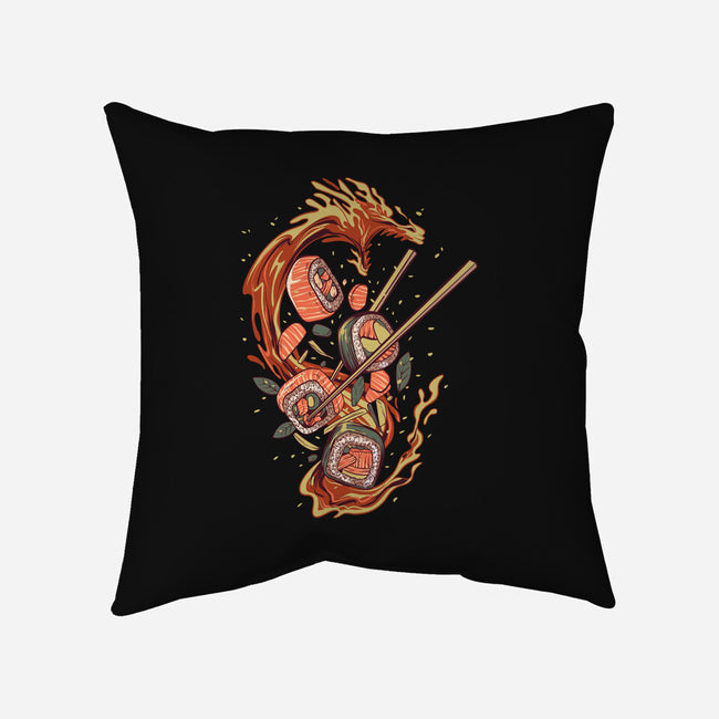 Sushi Roll Dragon-none removable cover w insert throw pillow-daizzystudio