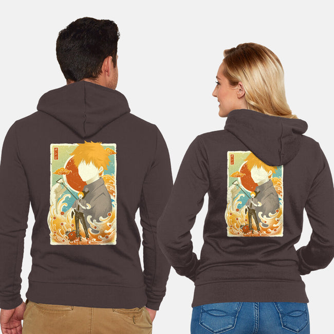 Musha-e Denji-unisex zip-up sweatshirt-hypertwenty