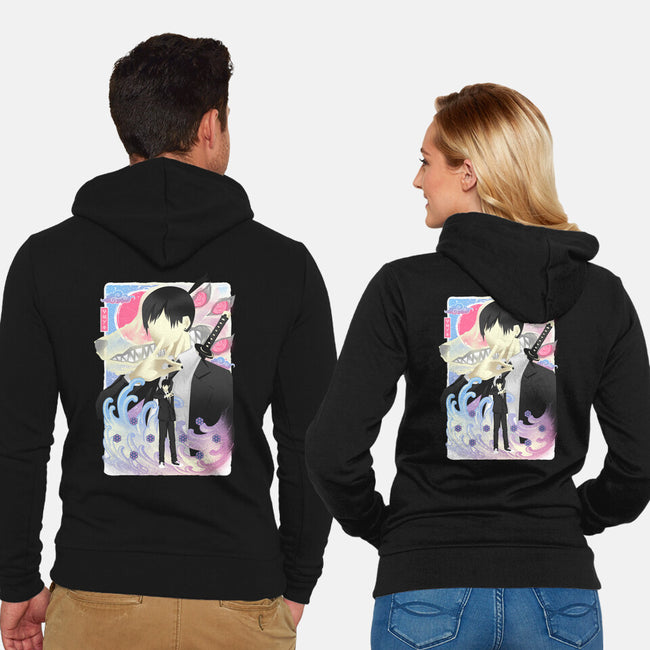 Musha-e Aki-unisex zip-up sweatshirt-hypertwenty