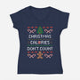 Christmas Calories Don't Count-womens v-neck tee-eduely