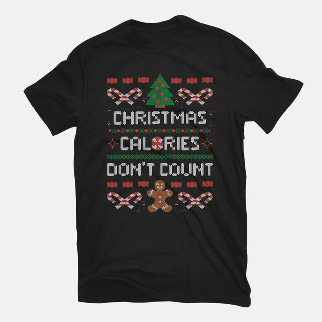 Christmas Calories Don't Count-womens fitted tee-eduely