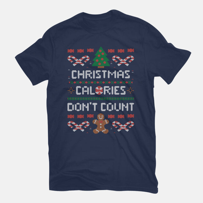 Christmas Calories Don't Count-womens fitted tee-eduely