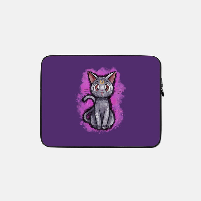 Luna Cat-none zippered laptop sleeve-nickzzarto