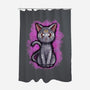 Luna Cat-none polyester shower curtain-nickzzarto