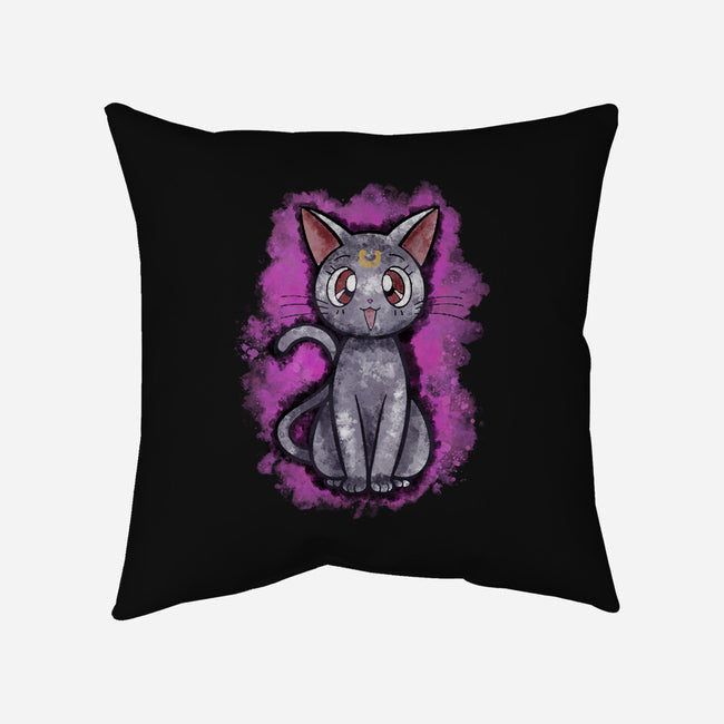 Luna Cat-none removable cover w insert throw pillow-nickzzarto