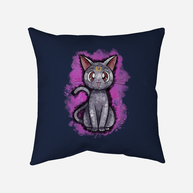 Luna Cat-none removable cover throw pillow-nickzzarto