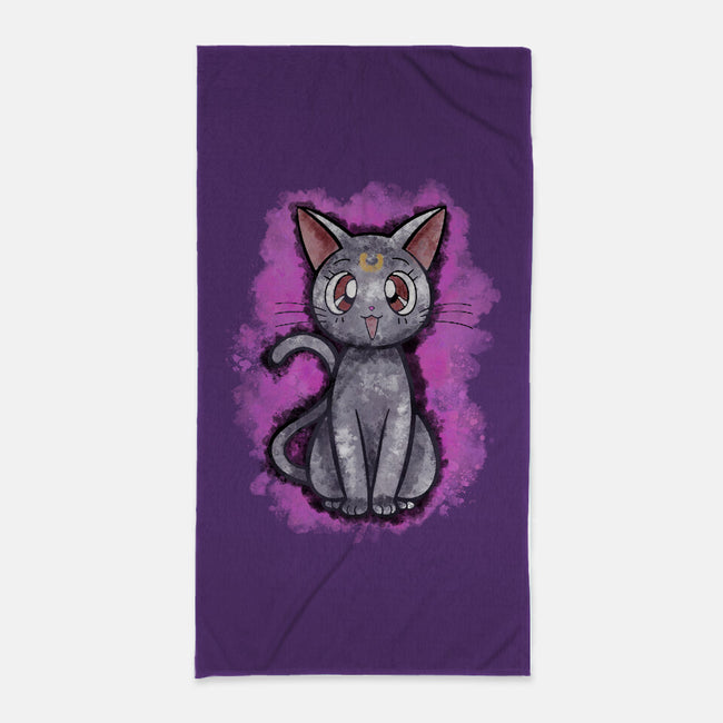 Luna Cat-none beach towel-nickzzarto
