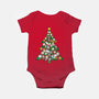 Cat Doodle Christmas Tree-baby basic onesie-bloomgrace28
