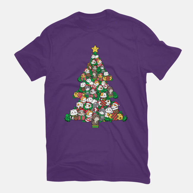 Cat Doodle Christmas Tree-womens basic tee-bloomgrace28