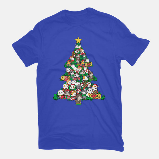 Cat Doodle Christmas Tree-mens basic tee-bloomgrace28