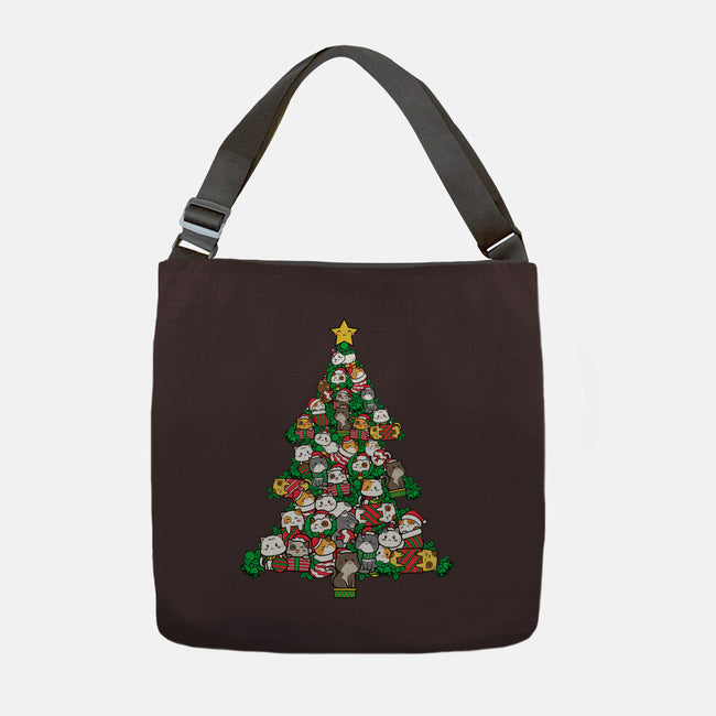 Cat Doodle Christmas Tree-none adjustable tote bag-bloomgrace28