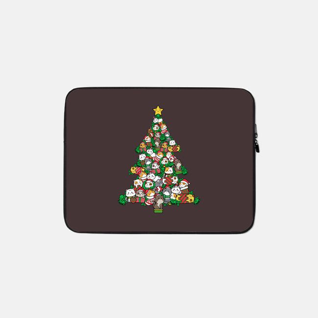 Cat Doodle Christmas Tree-none zippered laptop sleeve-bloomgrace28