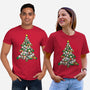 Cat Doodle Christmas Tree-unisex basic tee-bloomgrace28