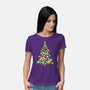 Cat Doodle Christmas Tree-womens basic tee-bloomgrace28