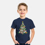 Cat Doodle Christmas Tree-youth basic tee-bloomgrace28