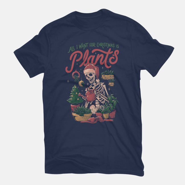 All I Want For Christmas Is Plants-womens fitted tee-eduely