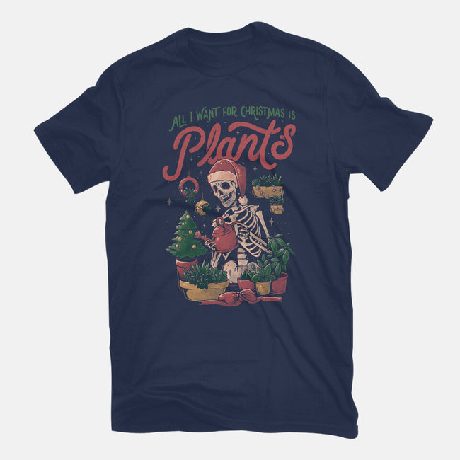 All I Want For Christmas Is Plants-youth basic tee-eduely