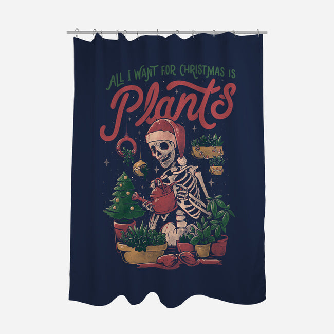 All I Want For Christmas Is Plants-none polyester shower curtain-eduely