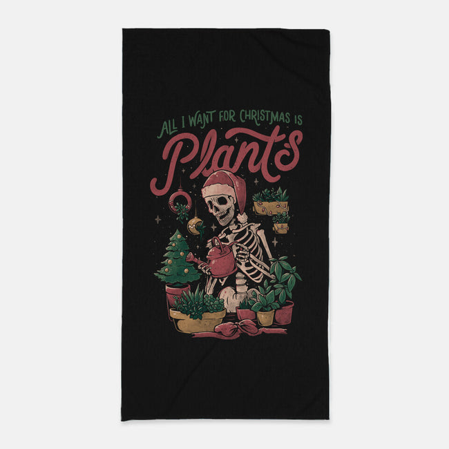 All I Want For Christmas Is Plants-none beach towel-eduely
